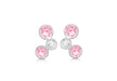 Sterling Silver Pink & White Bubble Stud Earrings 