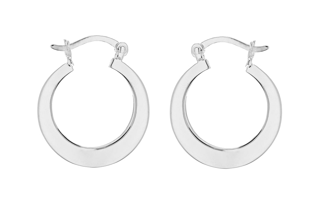 Sterling Silver 21.5mm Graduated Creole Earrings