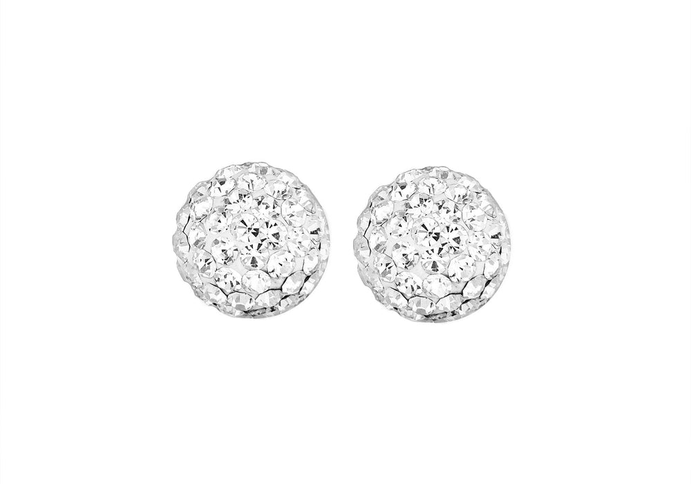 Sterling Silver 8mm Crystal Ball Stud Earrings