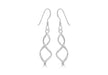 Sterling Silver Crossover Wire Drop Earrings 