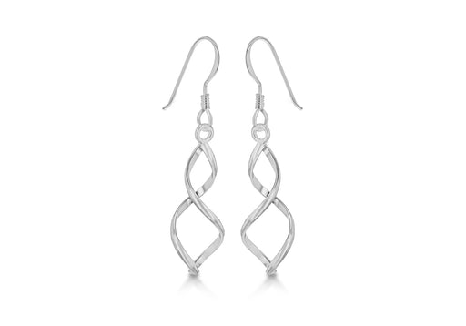 Sterling Silver Crossover Wire Drop Earrings 