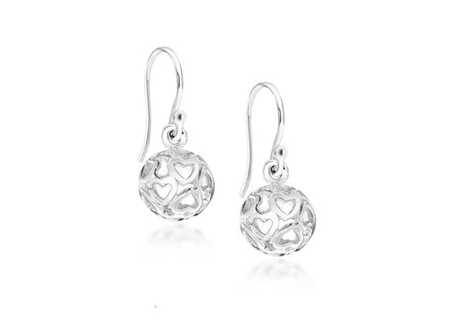 Sterling Silver Filigree Ball Drop Earrings