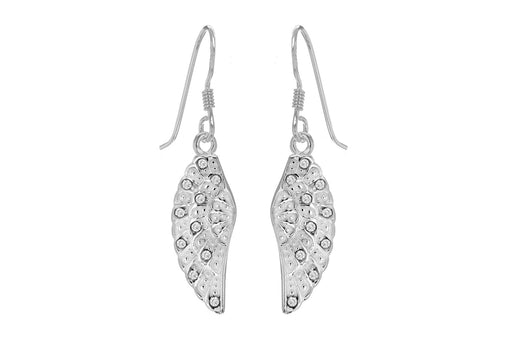 Sterling Silver Zirconia  Wing Drop Earrings