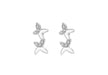 SILVER RHO DBL Zirconia  BFLY STUD ER9