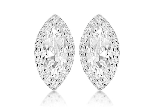 SILVER W/Zirconia  DIA SHAPE EARRing