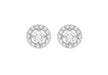 Sterling Silver Round Zirconia  8mm Stud Earrings