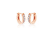 Sterling Silver Rose Gold Plated Zirconia  11mm x 11.9mm Lever Bak Hoop Earrings