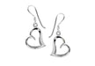 Sterling Silver 14mm x 30mm Open-Heart Drop Earrings