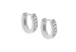 Sterling Silver Zirconia  11mm x 11.9mm Lever Bak Hoop Earrings