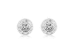 Sterling Silver 10mm Round Zirconia  Cluster Stud Earrings