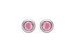 SILVER PINK Zirconia  RUBOVER STUD ER9