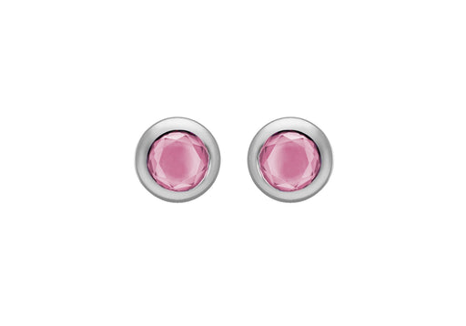 SILVER PINK Zirconia  RUBOVER STUD ER9