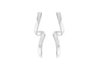 Sterling Silver White Zirconia Twisted Taper Drop Earrings 