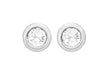 SILVER ROUND Zirconia  STUD EARRing