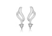 Sterling Silver Rhodium 0.02ct Diamond Claw Set Twist Stud Earrings