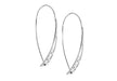 Sterling Silver Rhodium Plated 7.8mm x 45mm urved Tapered Wire Earrings