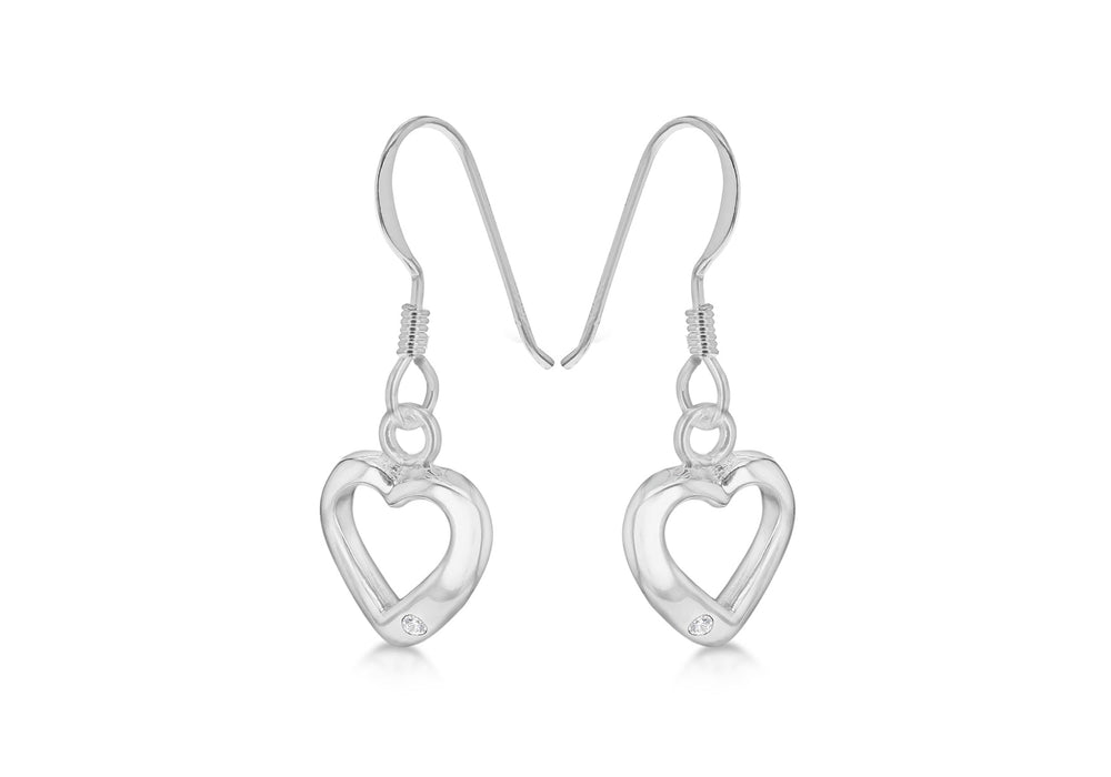 SILVER OPEN HEART DROP EARRing