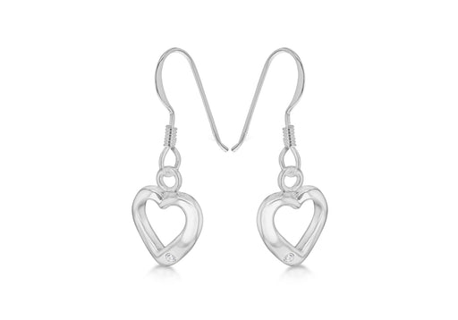 SILVER OPEN HEART DROP EARRing