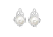 SILVER SWIRL Zirconia  & PEARL EARRIN9