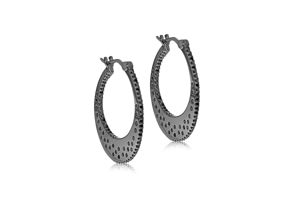 Sterling Silver Black Stone Set Earrings 