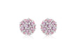 Sterling Silver Pink Zirconia Fireball Stud Earrings