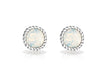 Sterling Silver Opal October Birthstone Stud Earrings