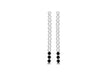 Sterling Silver Rhodium Plated White and Black Zirconia  Drop Earrings