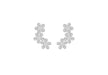 Sterling Silver Crystal Three-Flower Crawler Earrings