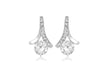 Sterling Silver Rhodium Plated Zirconia  Stone Set Earrings