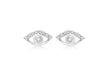 Sterling Silver Rhodium Plated Zirconia  Eye Stud Earrings