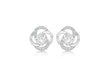 Sterling Silver Rhodium Plated Zirconia Knot Stud Earrings