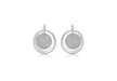 Sterling Silver Rhodium Plated Zirconia  Stone Set Disc Circle Drop Earrings