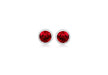 Sterling Silver Red 3mm Zirconia  July Birthstone Stud Earrings