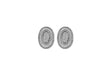 Sterling Silver Rhodium Stardust Oval Stud Earrings