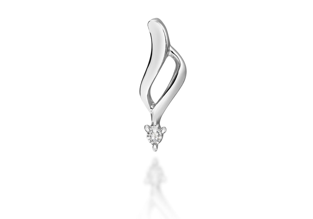 Sterling Silver Zirconia  Open-Heart Pendant