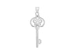 Sterling Silver Zirconia  Filigree Key Pendant