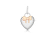 Sterling Silver 2-Tone Heart & Bow Pendant