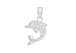 Sterling Silver Crystal Dolphin Pendant