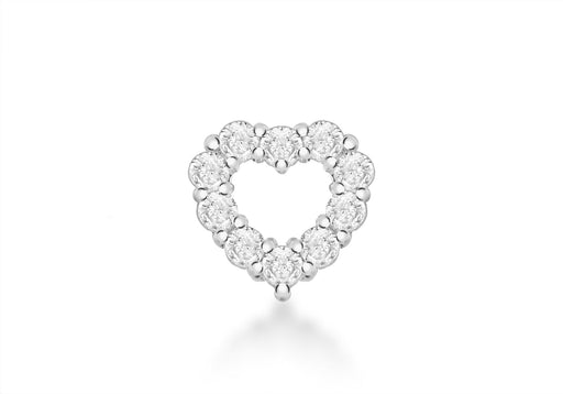 Sterling Silver Zirconia  Heart Slider Pendant