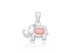 Sterling Silver Pink Cats Eye Elephant Pendant