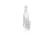 Sterling Silver Blue Zirconia  9mm x 27mm Flip-Flop Pendant