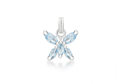 Sterling Silver Blue Zirconia Butterfly Pendant