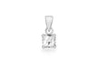 Sterling Silver 5mm Square Zirconia  Pendant