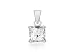 Sterling Silver 7mm Square Zirconia  Pendant