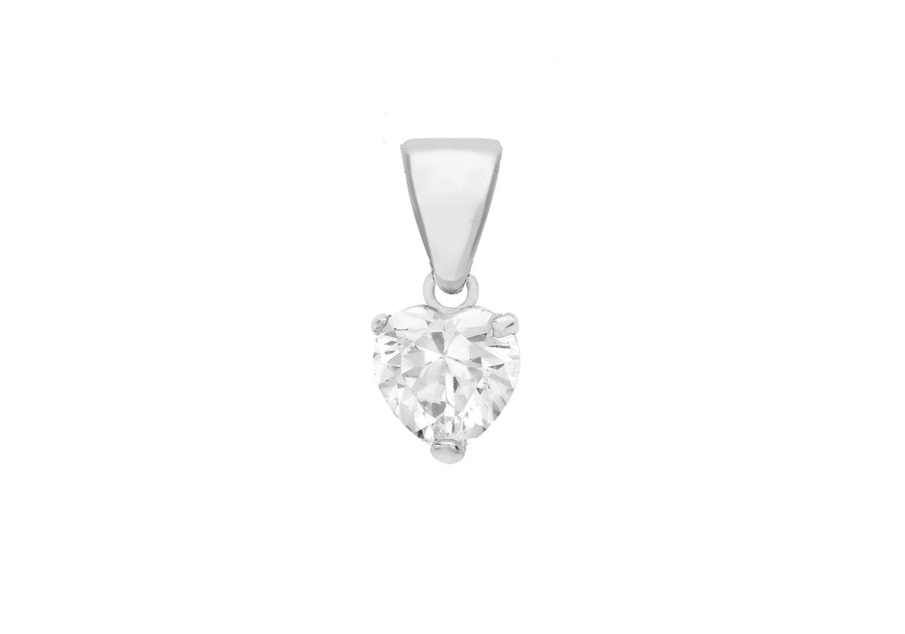 Sterling Silver Zirconia  5mm Heart Pendant