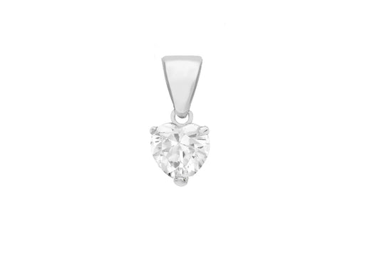 Sterling Silver Zirconia  5mm Heart Pendant