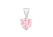 Sterling Silver 5mm Pink Zirconia  Heart Pendant