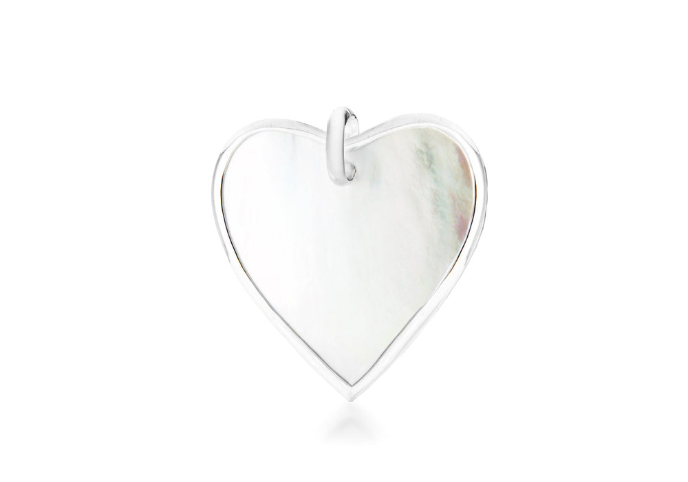 Sterling Silver Mother of Pearl Heart Pendant