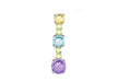 Sterling Silver Multi Colour Zirconia  Drop Pendant