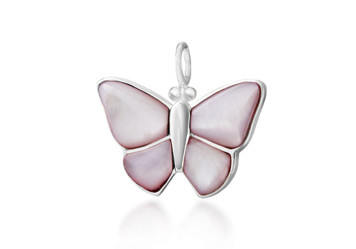 Sterling Silver Pink Mother of Pearl Butterfly Pendant